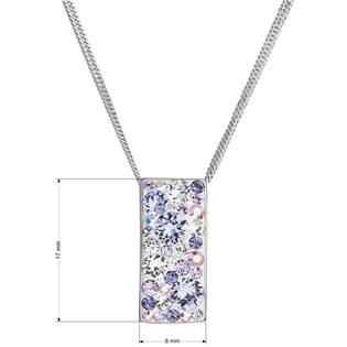 EG4257-VI Stříbrný náhrdelník se Swarovski krystaly, Violet