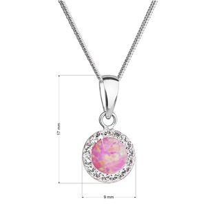 EG4334-OP22 Náhrdelník se syntetickým opálem a krystaly Preciosa