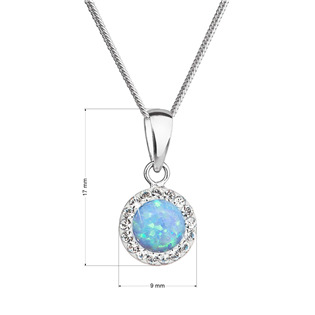 EG4334-OP26 Náhrdelník se syntetickým opálem a krystaly Preciosa