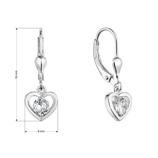 EG9040 Stříbrné náušnice visací srdíčka