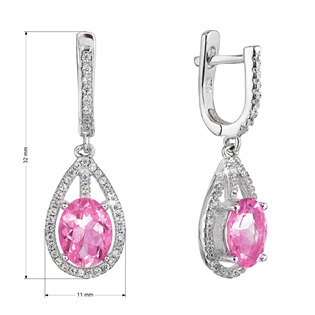 EG9088 Stříbrné náušnice s růžovým zirkonem rose