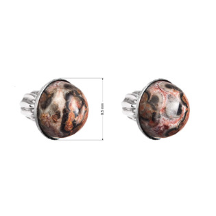 EG9140 Stříbrné náušnice s pravými kameny Jaspis Leopard Skin
