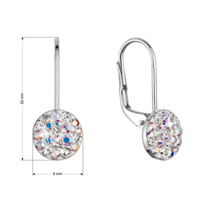 EG9178-AB Stříbrné náušnice s krystaly Swarovski, AB