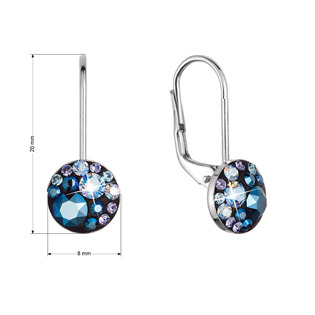 EG9178-BS Stříbrné náušnice s krystaly Swarovski, Blue Style