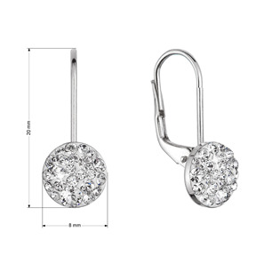 EG9178-CR Stříbrné náušnice s krystaly Swarovski, Crystal