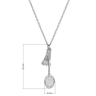 EG9212 Stříbrný náhrdelník badminton
