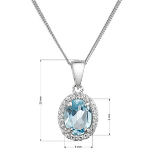 EVTP004 Stříbrný náhrdelník s pravými kamenem sky topaz