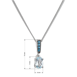 EVTP008 Stříbrný náhrdelník luxusní s pravými kameny Sky Topaz