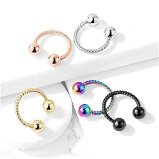 PV1005K-1208 Černý piercing podkova vroubkovná 1,2 x 8 mm