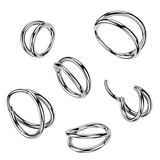 TIT1443-1006 Dvojitý segment kruh - helix / cartilage / tragus piercing TITAN