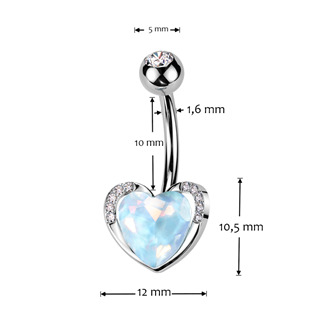WP0074 Piercing do pupíku se srdíčkem
