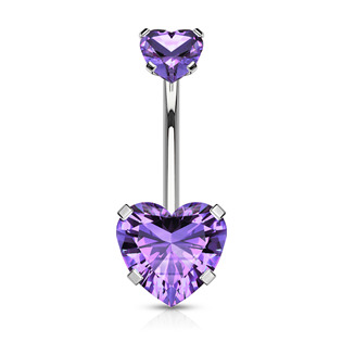 BS0006-C Ocelový piercing do pupíku srdíčko