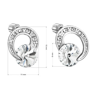 EG2977-CR Stříbrné náušnice s krystaly Preciosa, crystal