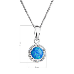 EG4334-OP05 Náhrdelník se syntetickým opálem a krystaly Preciosa
