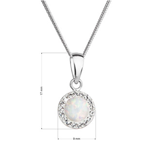 EG4334-OP17 Náhrdelník se syntetickým opálem a krystaly Preciosa