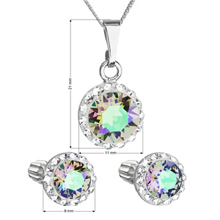 EG1285 Sada šperků s krystaly Swarovski náušnice, řetízek a přívěsek