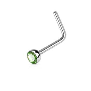 N0044-AB Zahnutý piercing do nosu s kamínkem