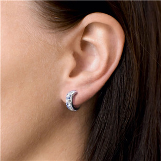 EG2031-VI Stříbrné náušnice kruhy s krystaly Crystals from Swarovski® Violet