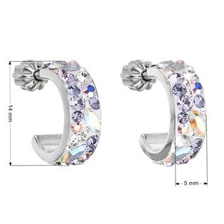 EG2031-VI Stříbrné náušnice kruhy s krystaly Crystals from Swarovski® Violet