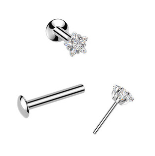 LB1142 Piercing do brady hvězdička - PUSH IN labreta