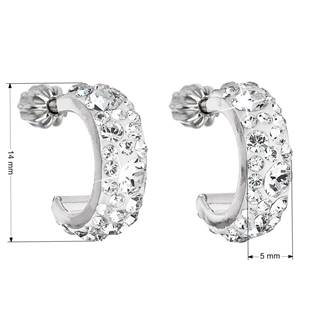 EG2031-CR Stříbrné náušnice kruhy s krystaly Crystals from Swarovski® Crystal