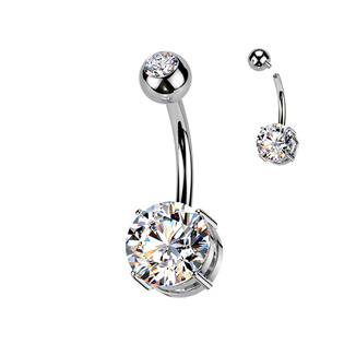 TIT1604-C Piercing do pupíku - TITAN, barva: čirá