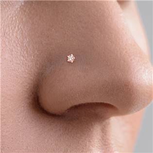 N0138Q Zahnutý piercing do nosu hvězdička