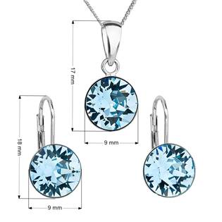EG3054-AQ Sada stříbrných šperků s kameny Crystals from Swarovski® Aqua