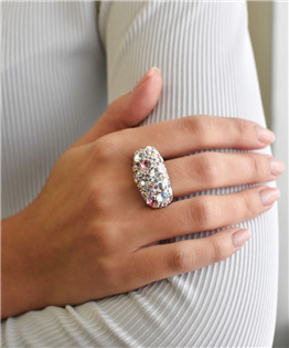 EG5012-MR-51 Stříbrný prsten s krystaly Swarovski, Magic Rose
