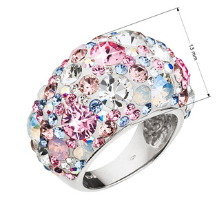 EG5012-MR-51 Stříbrný prsten s krystaly Swarovski, Magic Rose