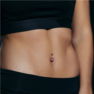BS01002-R Piercing do pupíku - banánek