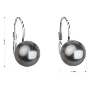 EG2072-GR Stříbrné náušnice s perlou Crystals from Swarovski® Grey