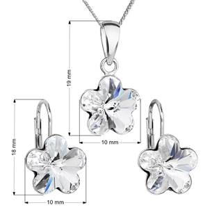 EG3057-CR Sada stříbrných šperků s kytičkami Crystals from Swarovski® Crystal