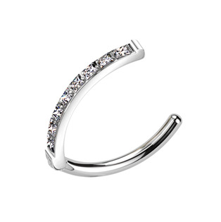 TIT1304-C Piercing do pupíku TITAN, čiré zirkony