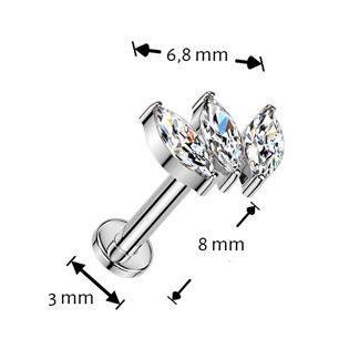 TIT1625 Piercing do brady - PUSH IN labreta TITAN