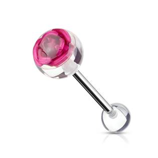 PJ01119-Q Piercing do jazyka - růže