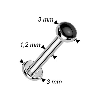 TIT1704-1208 Piercing do brady - labreta Onyx TITAN