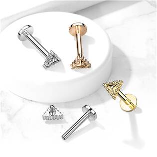 LB0037GD-1208 Labreta / cartilage piercing - trojúhelník