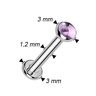 TIT1703-1208 Piercing do brady - labreta Ametyst TITAN