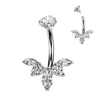 TIT1597 Luxusní piercing do pupíku - TITAN