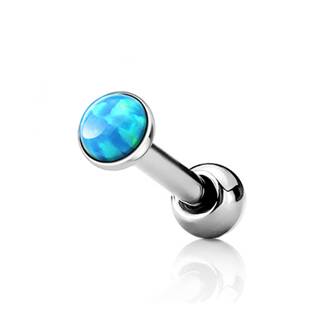 CP1087-OP06-05 Cartilage piercing do ucha, světle modrý opál
