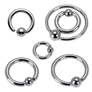K1001-12103 Piercing - kruh s kuličkou - rozevíratelný
