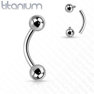 TIT1006-16124 Piercing banánek TITAN, kuličky 4mm