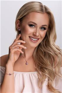 EG3205-RO Sada šperků s krystaly Swarovski náušnice, řetízek a přívěsek