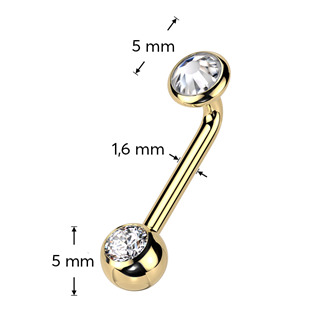 KT006-C Christina piercing TITAN, čirý kamínek