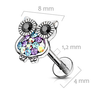 LB0004-1206 Labreta / piercing do brady - sova