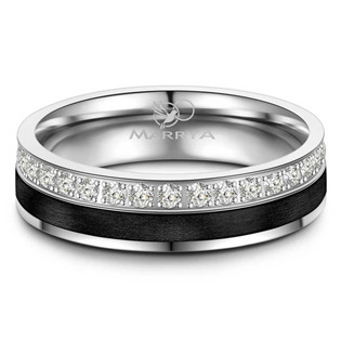 CA-04D-58 Dámský snubní prsten titan + karbon