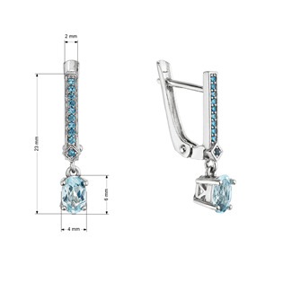 EG3504 Stříbrné náušnice s pravými kameny Sky Topaz