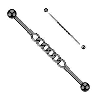 ID01049-K Černý industrial piercing řetěz