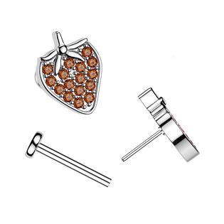 LB1158 PUSH-IN piercing do ucha nebo brady - jahůdka